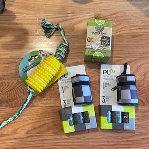 PL360 Campus dispenser bag w/refills, Planet poop bags, Corn Dog toothbrush